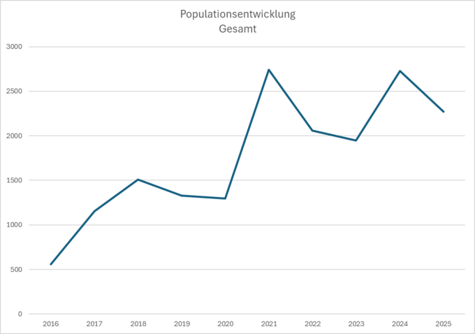 Grafik Populationsentwicklung - Gesamt